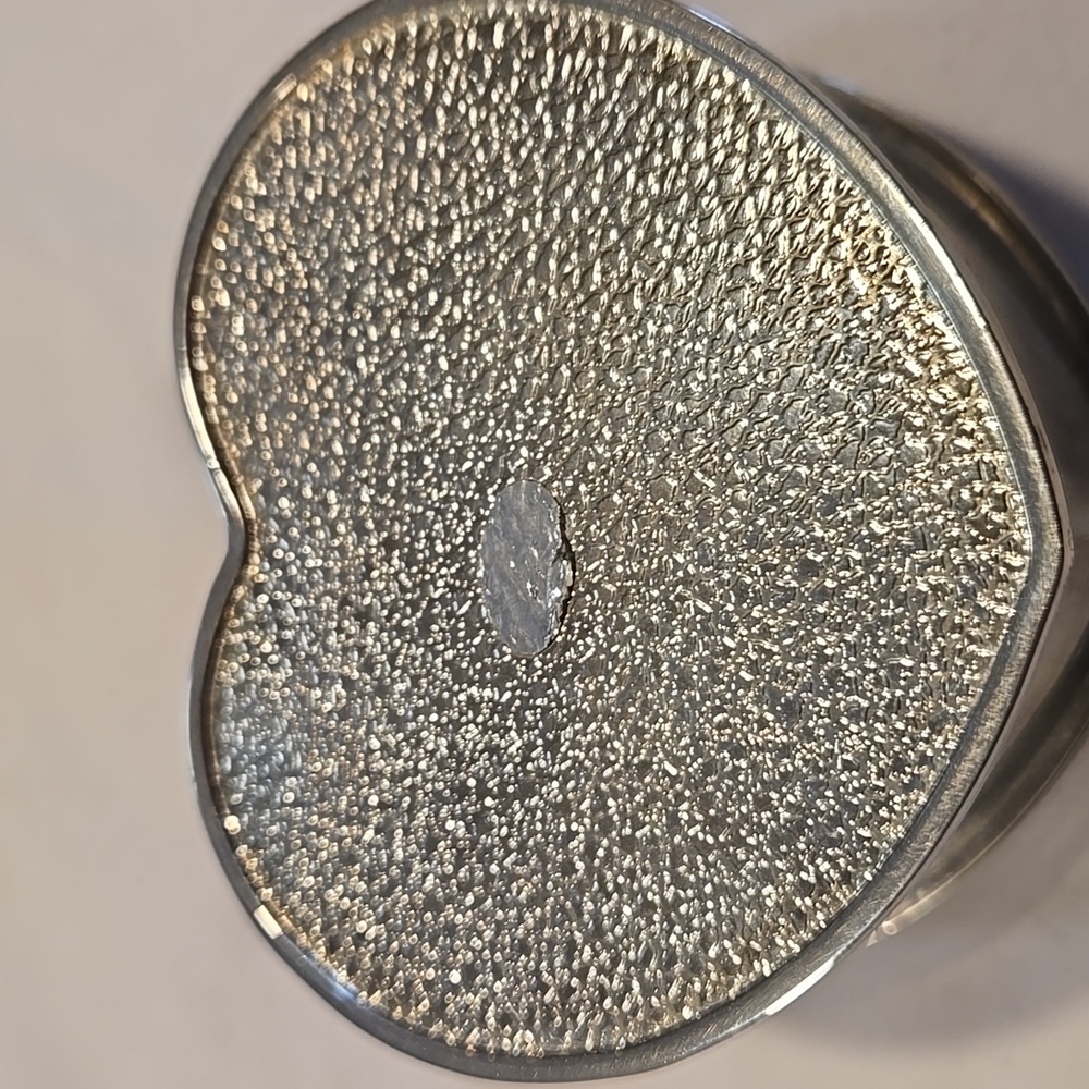 Vintage Silver Plated Heart jewelry box trinket holder - Picture 5 of 8
